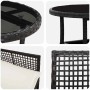 vidaXL Garten Essgruppe, 5-tlg., schwarz, Poly Rattan, Tisch mit Stühlen und Kissen, Detailansichten.