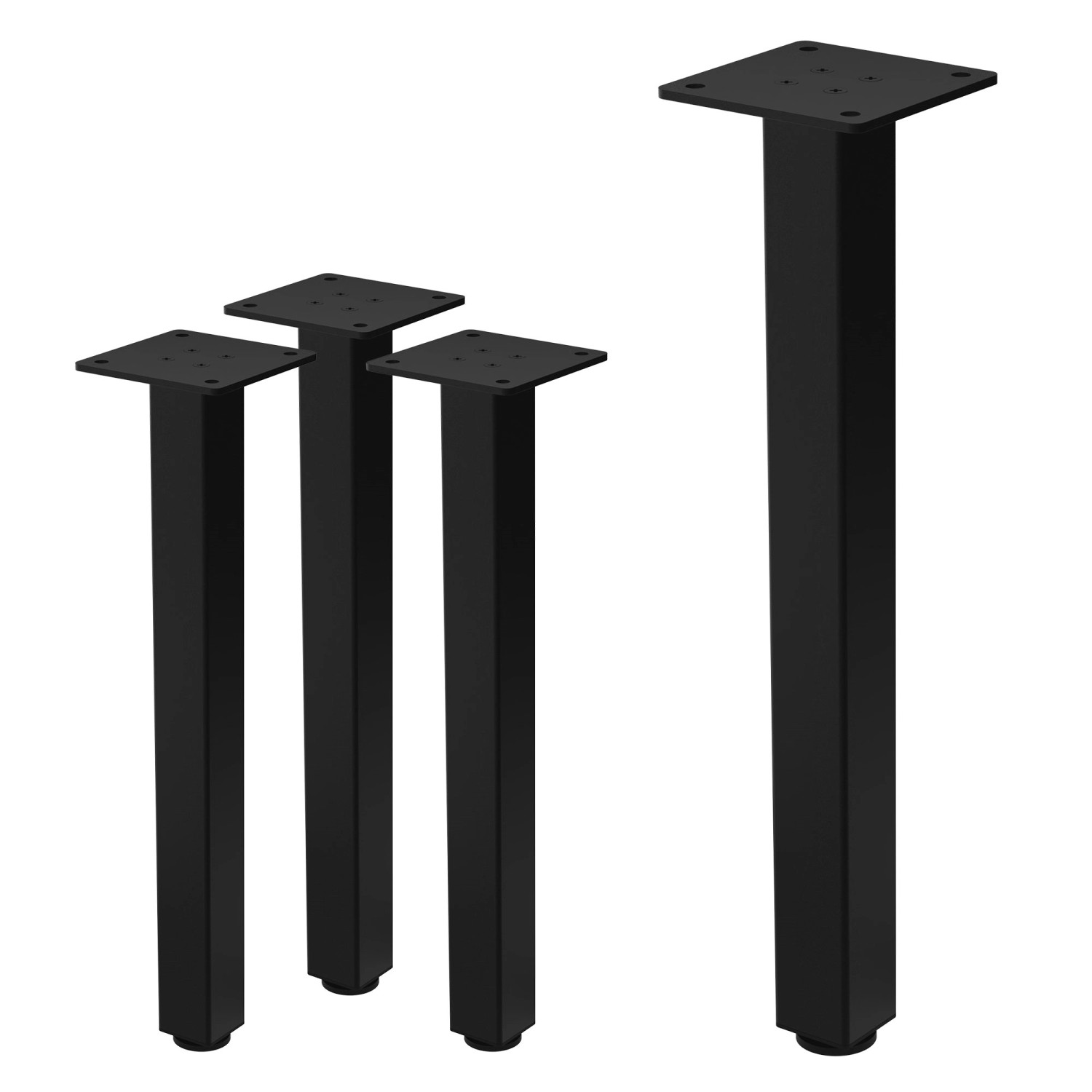 ML-Design Tischbeine 4Er Set I-Design H42 cm Schwarz Stahl 4x4 cm