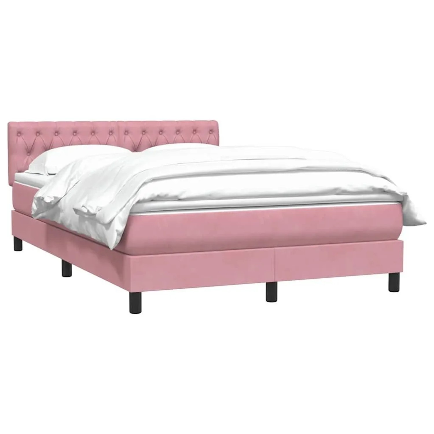 vidaXL Boxspringbett mit Matratze Rosa 160x210 cm Samt 3316508 günstig online kaufen