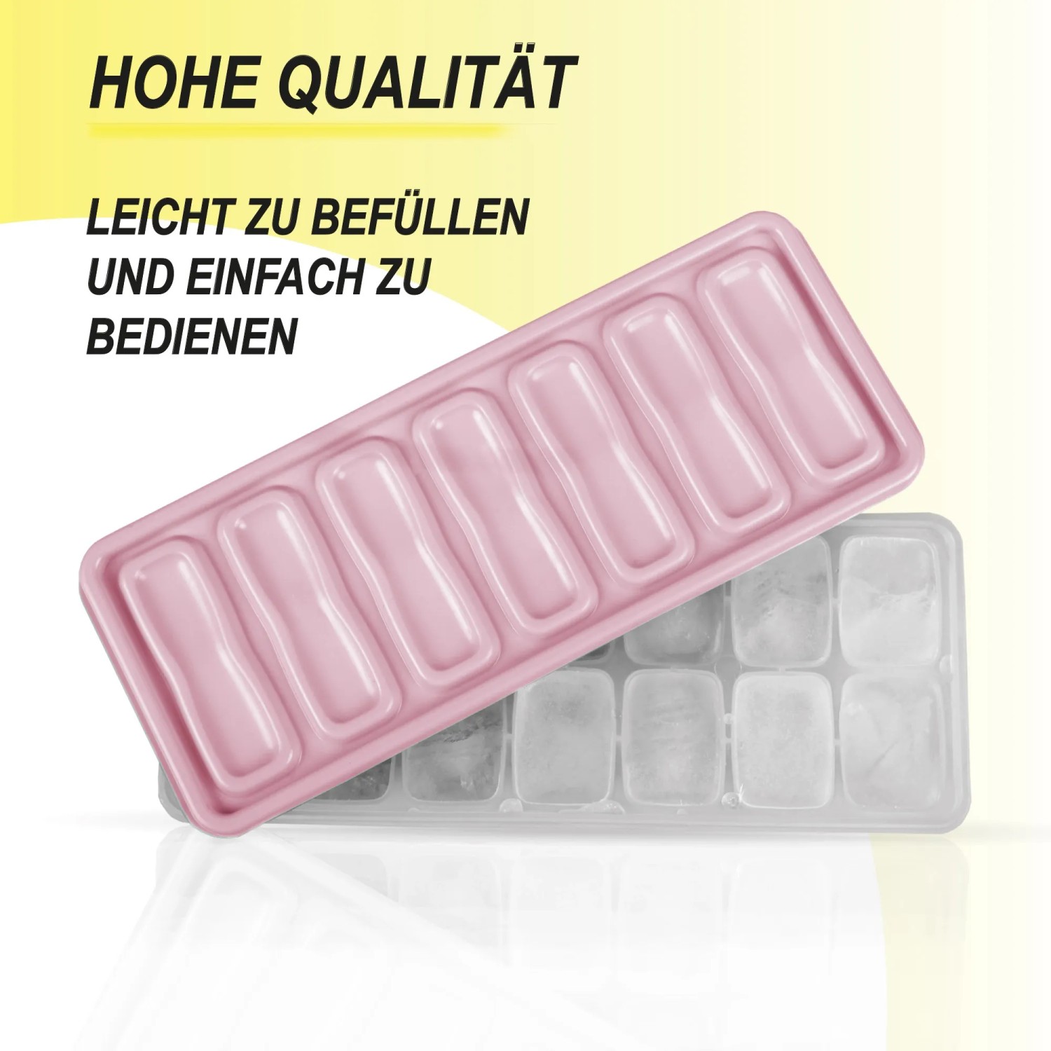 Bestgoodies Eiswürfelform, rosa, 4er Set. Küchenhelfer für Eiswürfel, Desserts und Mini-Popsicles.