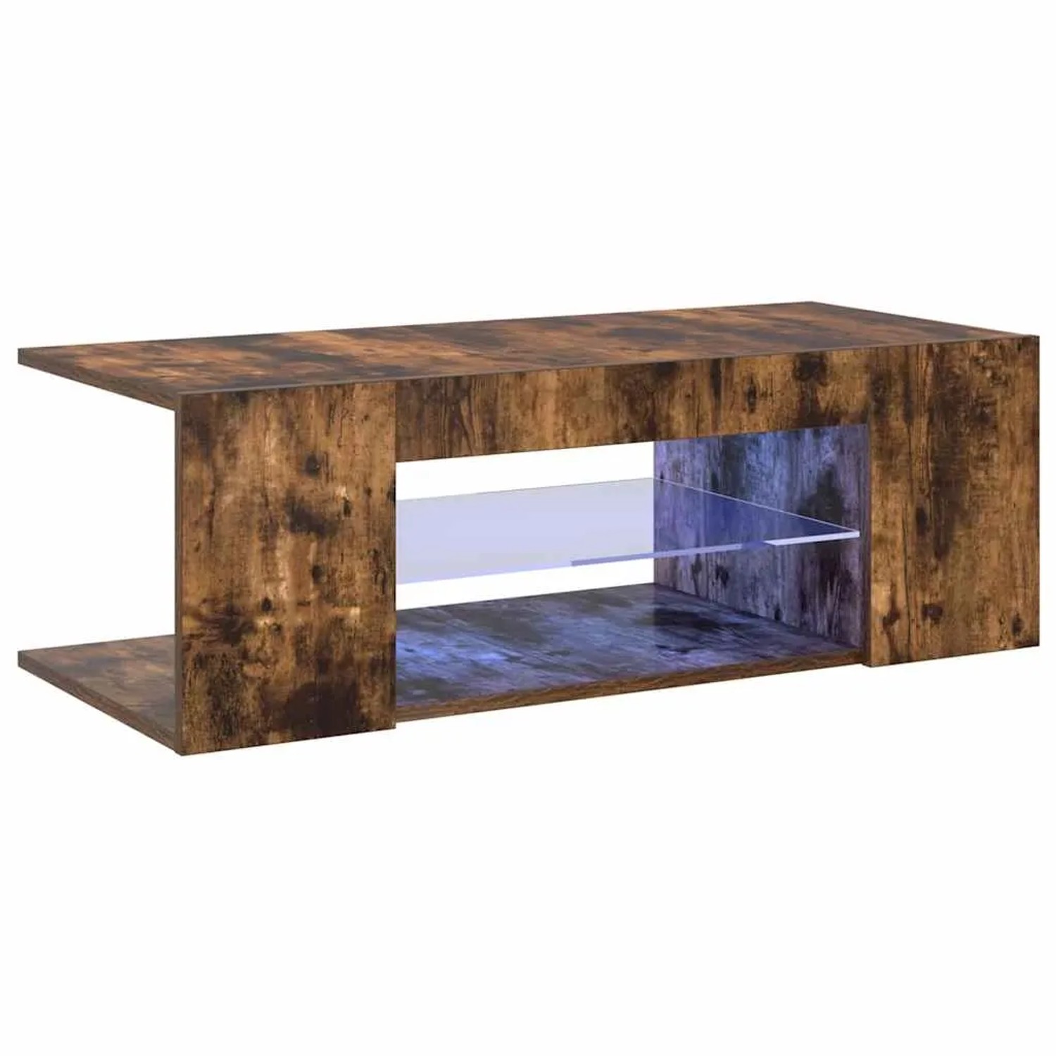 vidaXL TV-Schrank mit LED-Leuchten Räuchereiche 90x39x30 cm 822665