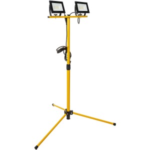 LED's Work LED-Arbeitsleuchte mit Stativ, 40W, 4000K, gelbes Stativ, zwei Strahler. Ideal für Baustellen.