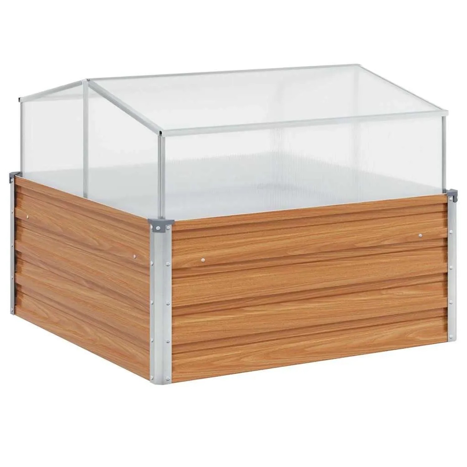 vidaXL Gartenpflanzer mit Gewächshaus Hellbraun 100 x 100 x 77 cm 42017372