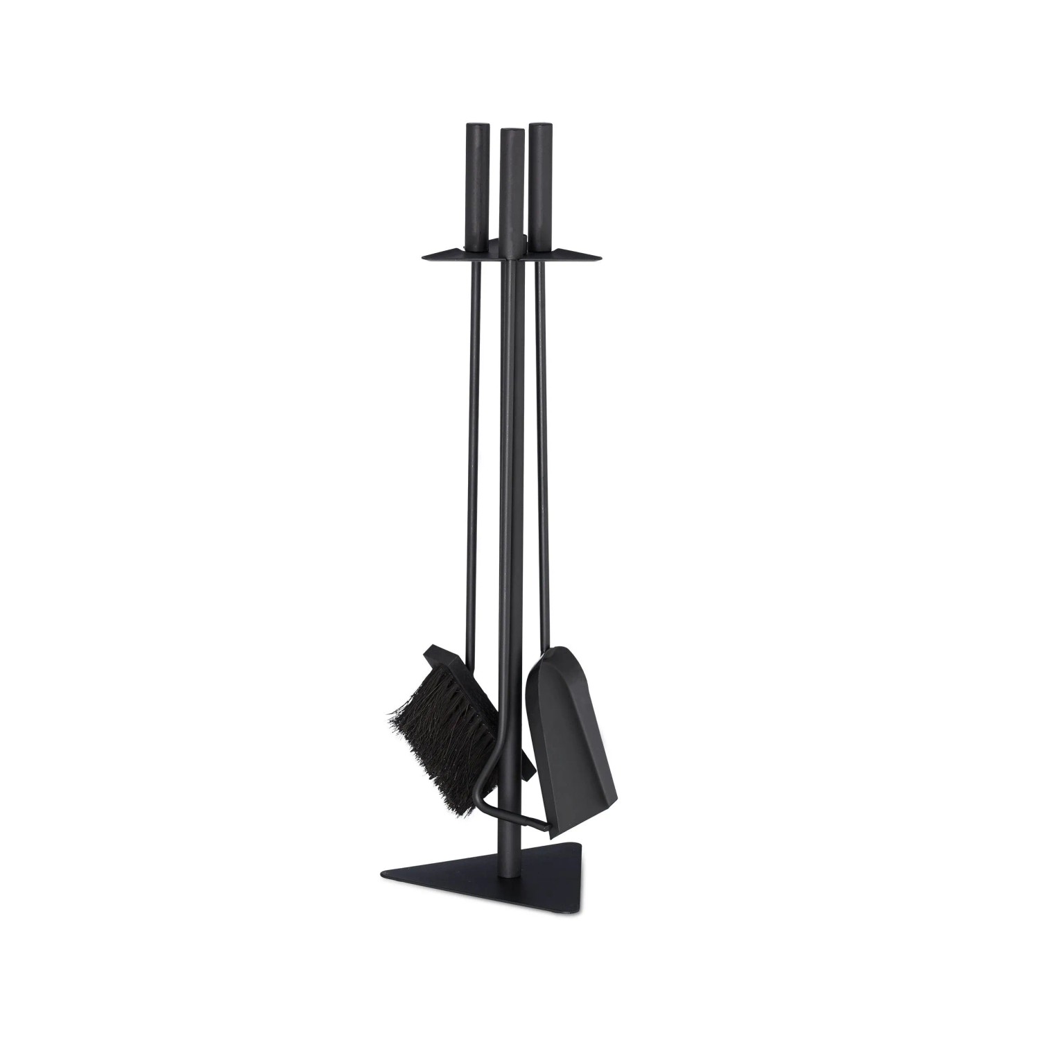 Relaxdays Kaminbesteck Stahl Schwarz 4-teilig 60 cm x 18,5 cm x 16,5 cm 1,3 kg
