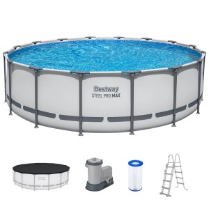 Bestway Framepool Steel Pro Max Lichtgrau Ø 488 x 122 cm
