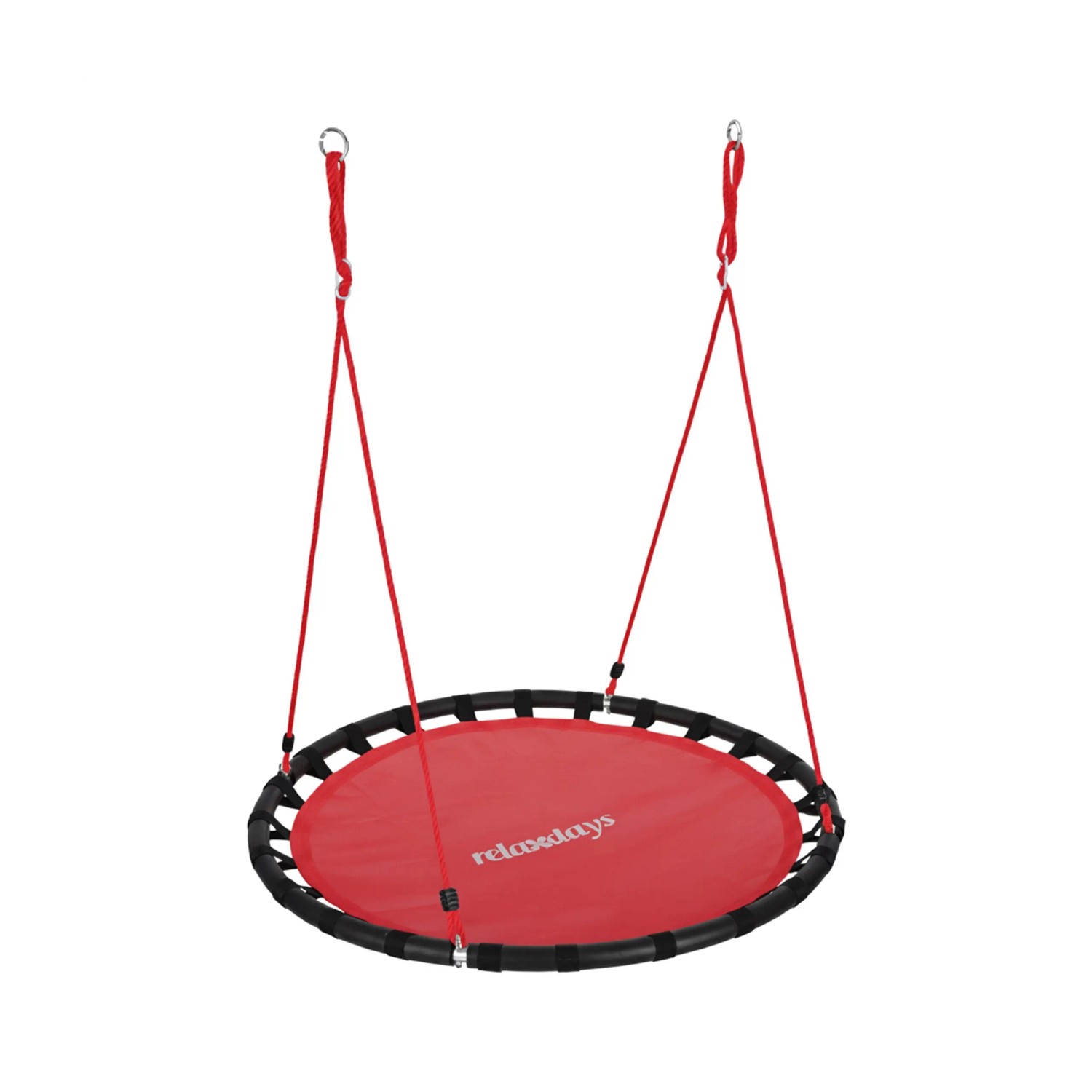Relaxdays Nestschaukel Stahl Rot Höhenverstellbar ø 120 cm 3,6 kg