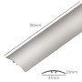 Silberne Dalsys Übergangsleiste selbstklebend, 186cm lang, 40mm breit, 5mm hoch, Aluminium für Laminat & Parkett.