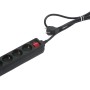 Schwarze 6-fach Steckdosenleiste mit Schalter und 1,4 m Kabel für den Innenbereich.