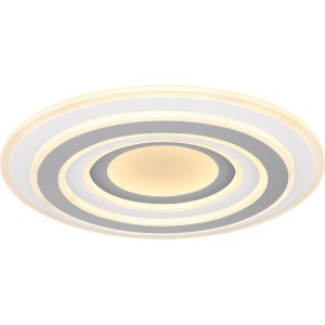 Moderne LED-Deckenleuchte Sabatino, Ø 50 cm, weiß/anthrazit, dimmbar mit Fernbedienung.