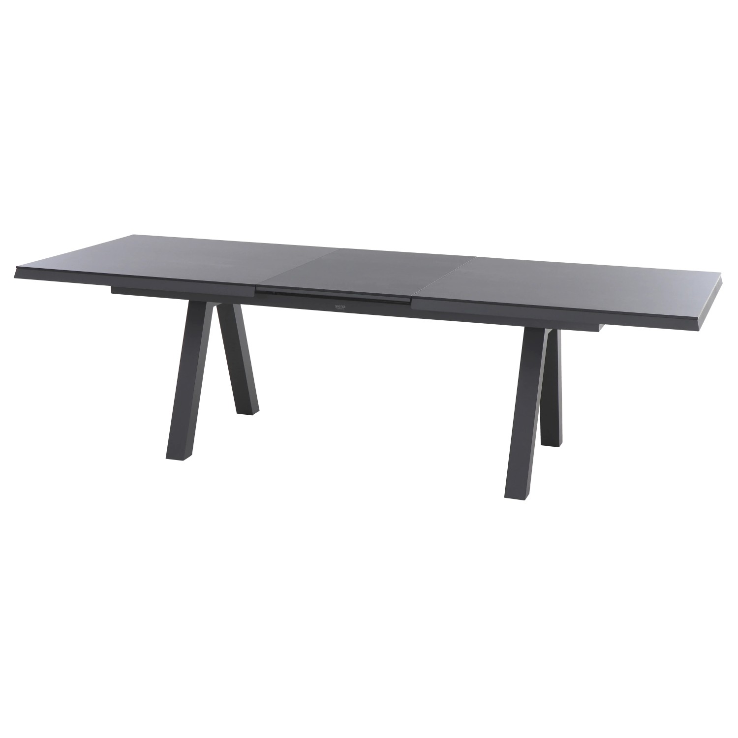 Ausziehbarer, rechteckiger Siena Garden Gartentisch Ferrostone, 100x260 cm, mit Aluminiumgestell.