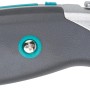 wolfcraft Profi-Dual-Sicherheitsmesser mit Trapezklinge, grau/silber, mit Klingenmagazin.