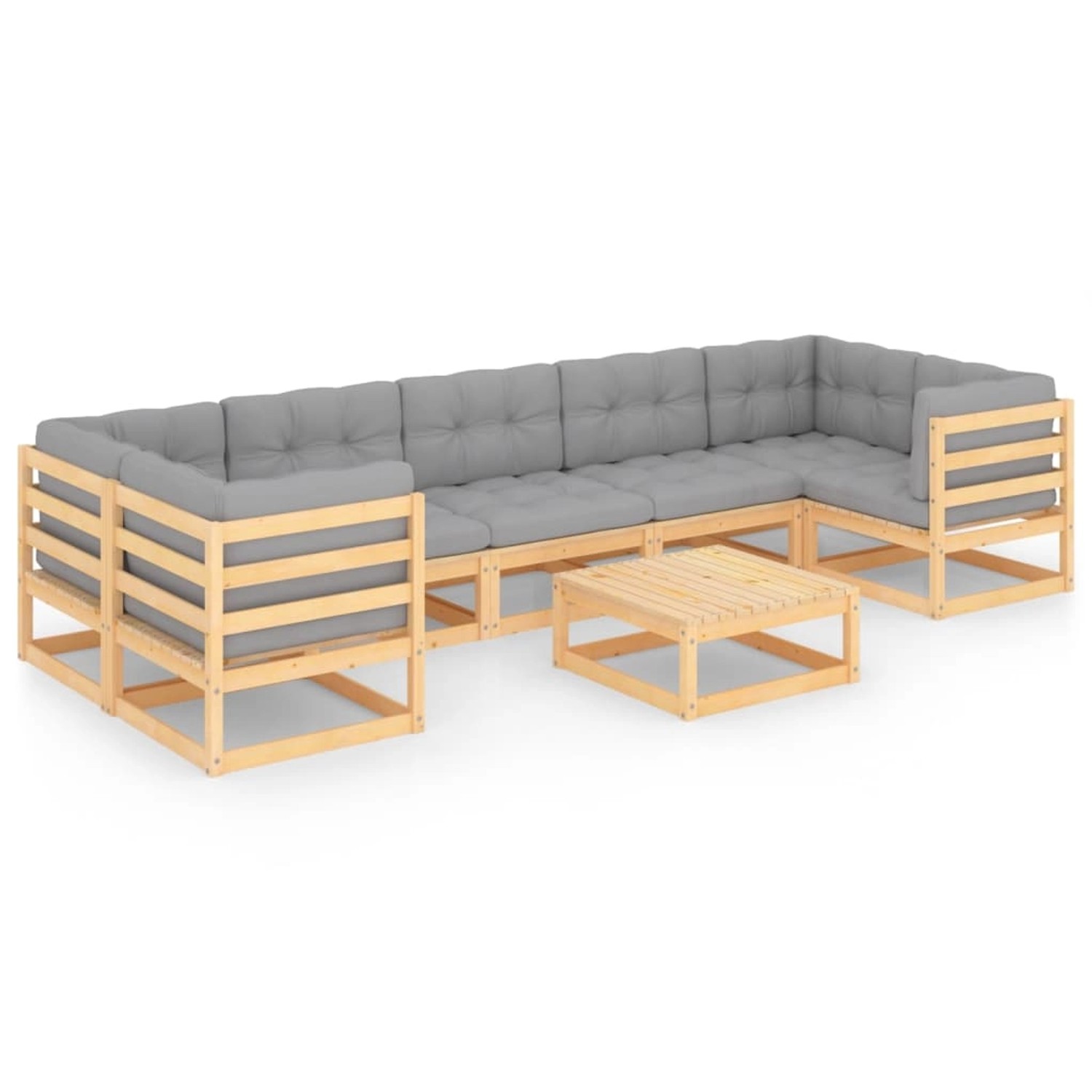 8-tlg. Garten-lounge-set Mit Kissen Massivholz Kiefer günstig online kaufen