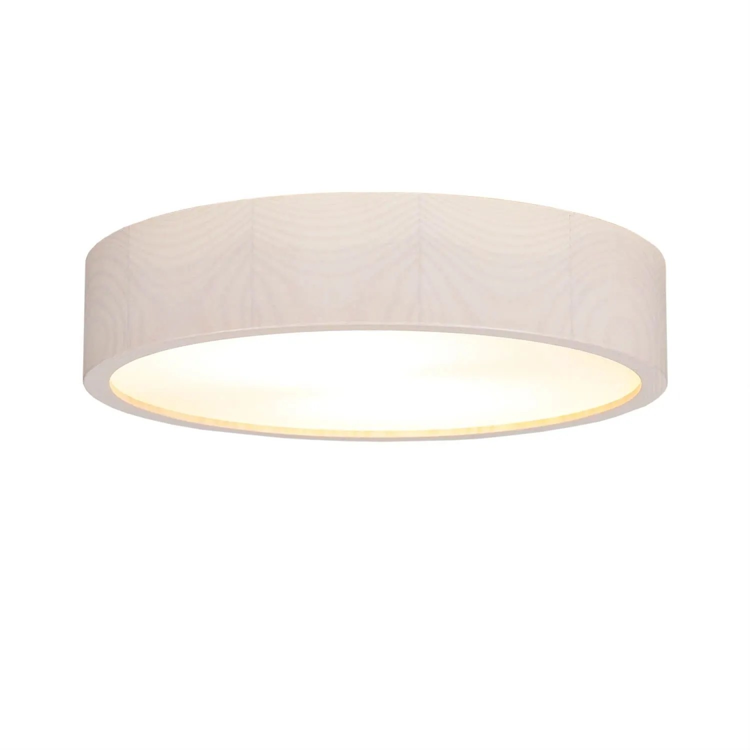 Licht-Erlebnisse Deckenleuchte Rund Ø 37 cm Weiß Holz Glas 2x E27