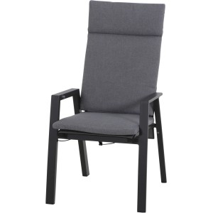 Siena Garden Valencia Dining Move Sessel, anthrazitfarbener Gartenstuhl mit Textilgewebe und Aluminiumgestell.