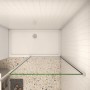 AICA Walk-In Duschkabine 110x200cm mit Deckenstrebe, 8mm NANO Glas, Aufsicht
