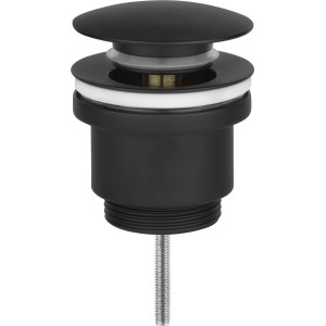 Schwarzes baliv Push-Ventil PV-3420 für Waschbecken, Auslaufventil mit Pop-Up Funktion.