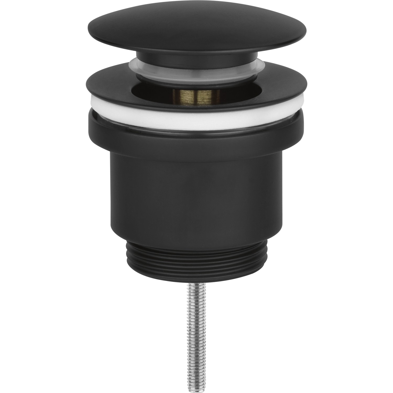 Schwarzes baliv Push-Ventil PV-3420 für Waschbecken, Auslaufventil mit Pop-Up Funktion.