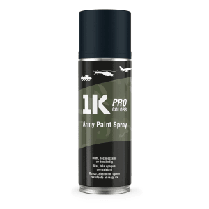 1K PRO COLORS Militär Spraydose 400ml, matt schwarz (RAL9021).
