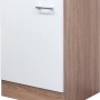 Flex-Well Spülenunterschrank Florida, 50 cm, Weiß und Sonoma Eiche Dekor.
