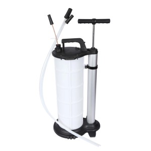 Wiltec manueller Fluidextraktor, 9L Vakuumabsaugpumpe mit Handpumpe und Schläuchen für Ölwechsel.