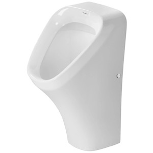 Weißes Duravit DuraStyle Urinal aus Sanitärkeramik mit Zulauf von hinten.