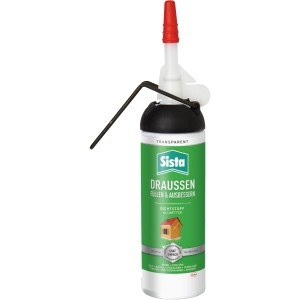 Sista Dichtstoff Draußen im Spender, transparent, 100ml. Zum Füllen und Ausbessern von Rissen im Außenbereich.