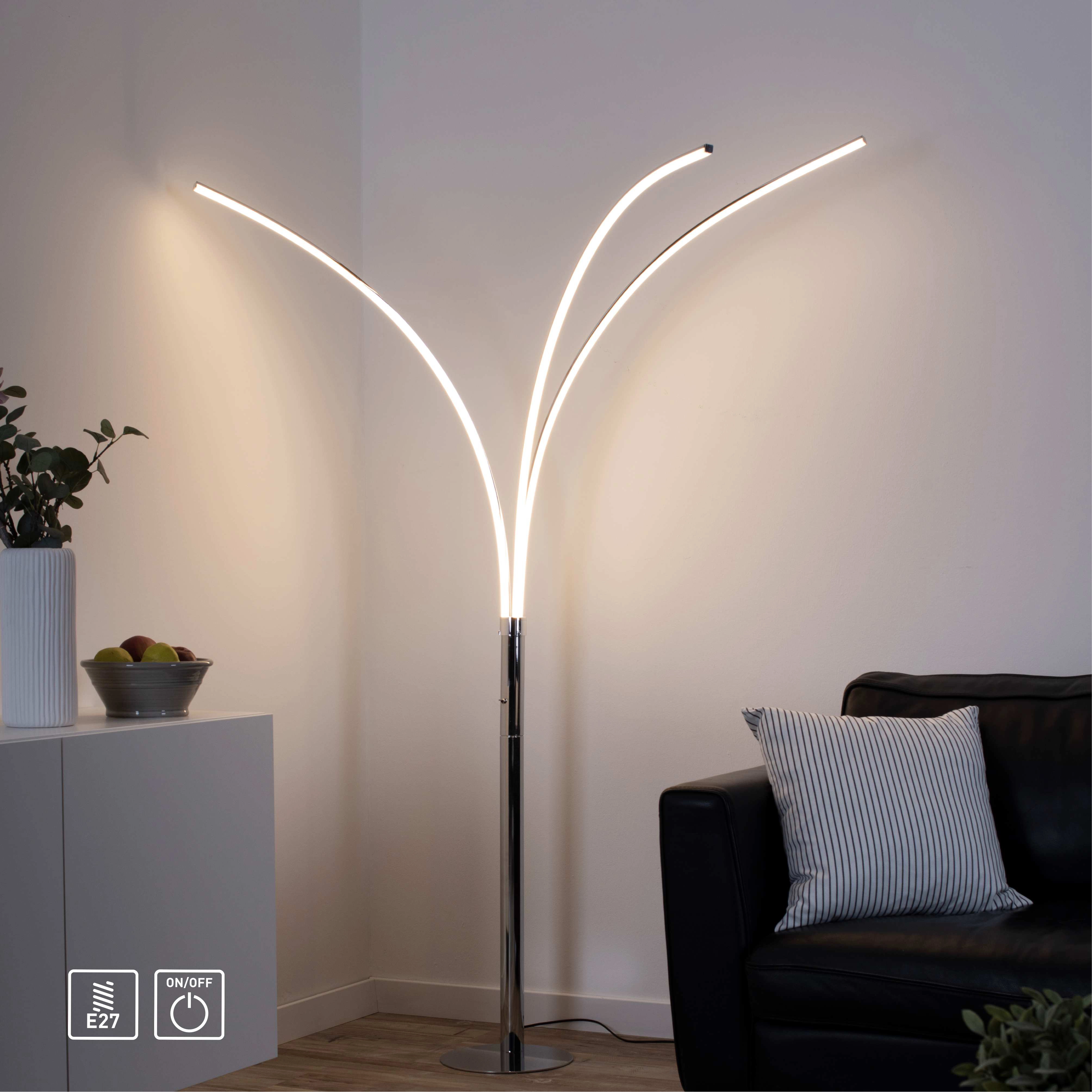 Just Light. kaufen bei OBI Maja Chrom LED-Stehleuchte