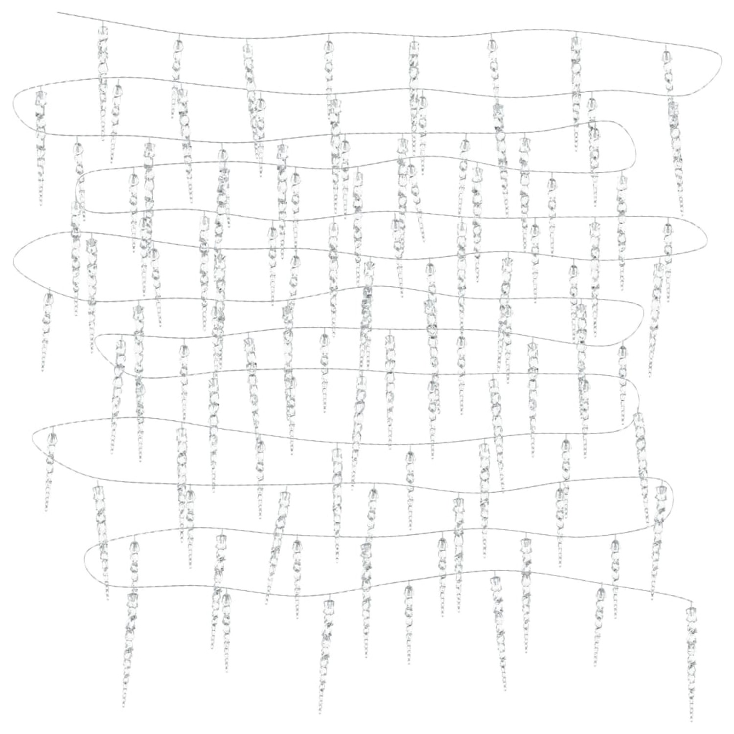 vidaXL Weihnachts-Eiszapfen-Licht 200 LEDs Kaltweiß 20 m Acryl PVC 356228