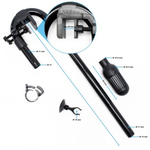 SunSun Ansaugung Set für HW-302 Aquarium Außenfilter. Schwarze Kunststoffteile: Rohre, Saughalter, Klemme, Ansaugkorb.
