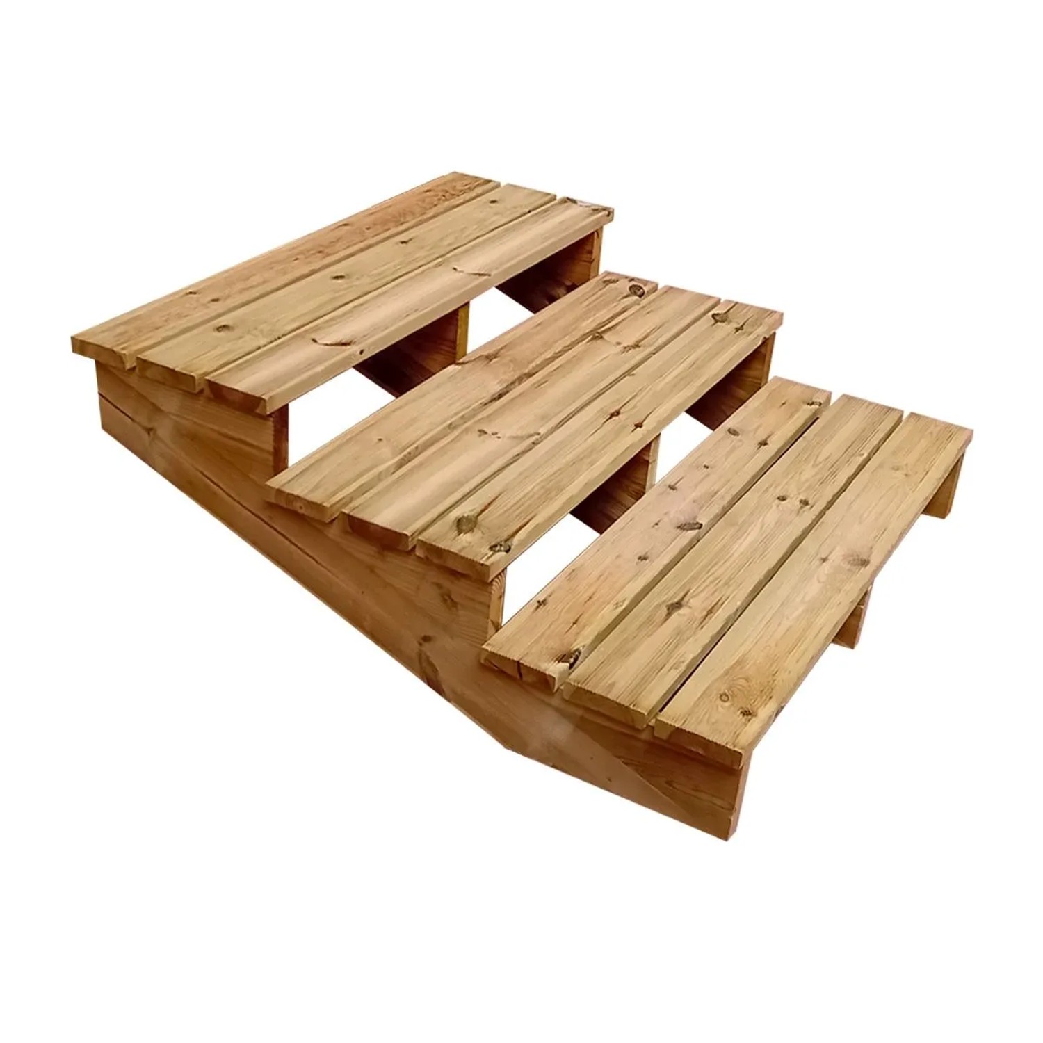 Vinuovo Außentreppe Holz XL 3 Stufen Extra Tief 120cm