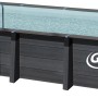 Ovaler Gre Composite Pool Avantgarde (804x386x124 cm) mit Leiter und grauer Innenhülle.