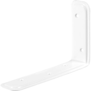 Weißer, pulverbeschichteter Stützwinkel 80x120x40 mm für Holzkonstruktionen.