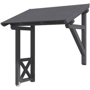 Skan Holz Vordach Paderborn 3, schiefergrau lasiert, 242x156 cm. Haustürvordach aus Holz.