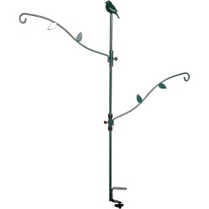 Dobar Balkon-Meisenknödelhalter aus Metall, 86x100cm, mit zwei justierbaren Armen und Vogel-Deko.