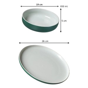 Ritzenhoff & Breker Jasper Tafelservice, 8-teilig, grün: Teller (26cm) und Schale (19cm).