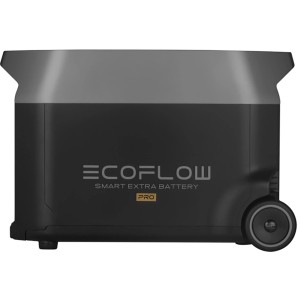 EcoFlow Delta Pro Zusatzakku 3600Wh in Schwarz-Grau, mit Rollen. Erweiterung für Solaranlagen.