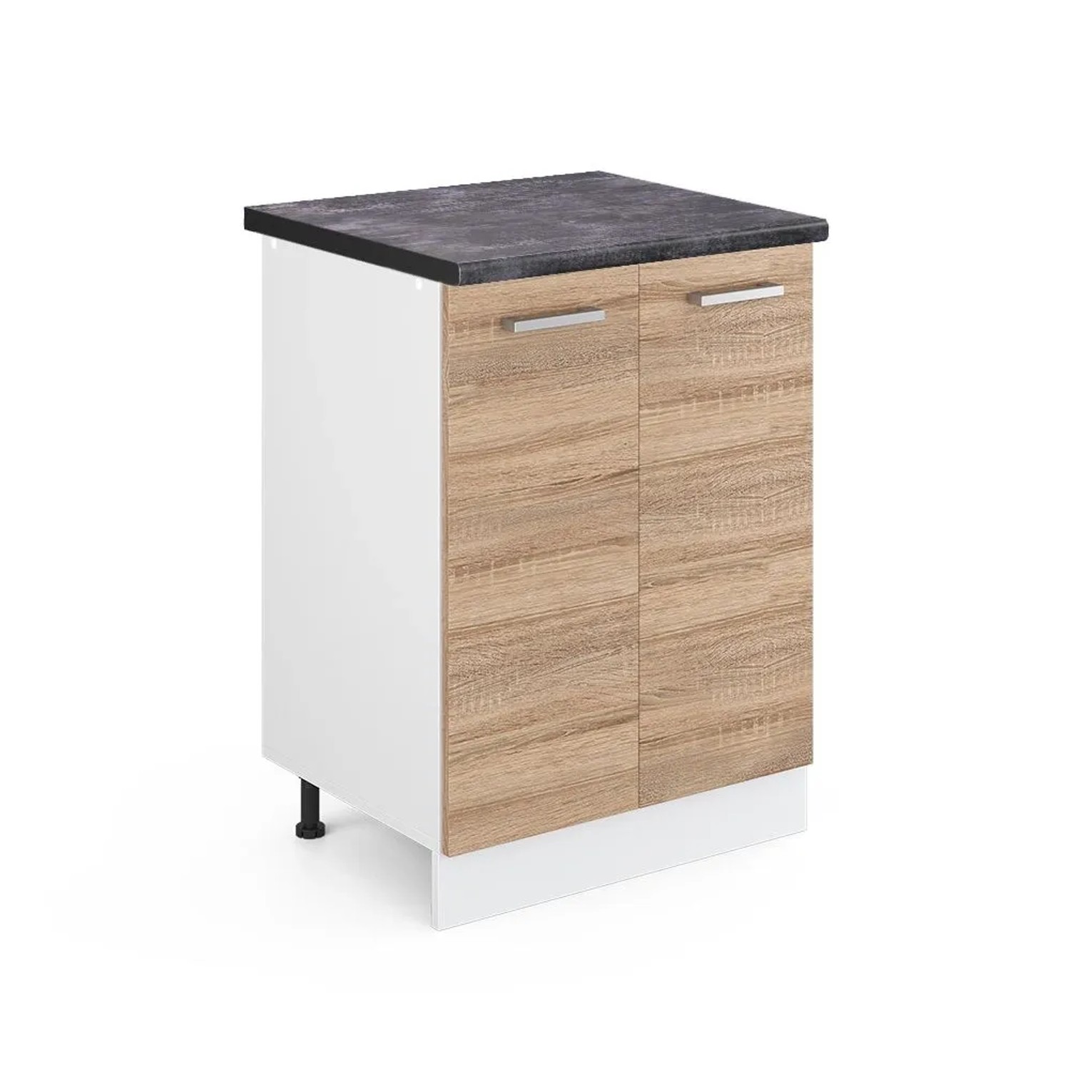 Vicco Küchenunterschrank R-Line Küchenkommode Sonoma Weiß 60 cm AP Anthrazit