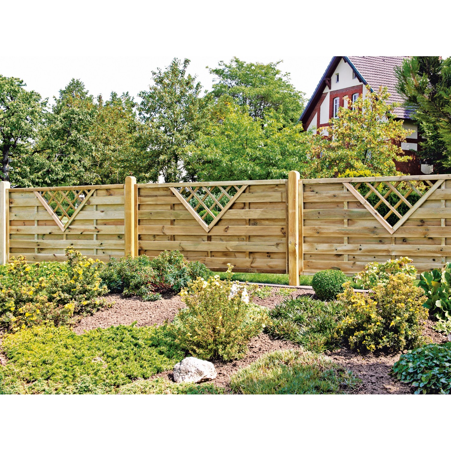 T & J Sichtschutzzaun Maxi-Massiv-V-Ranki Grün 180 x 90 cm günstig online kaufen