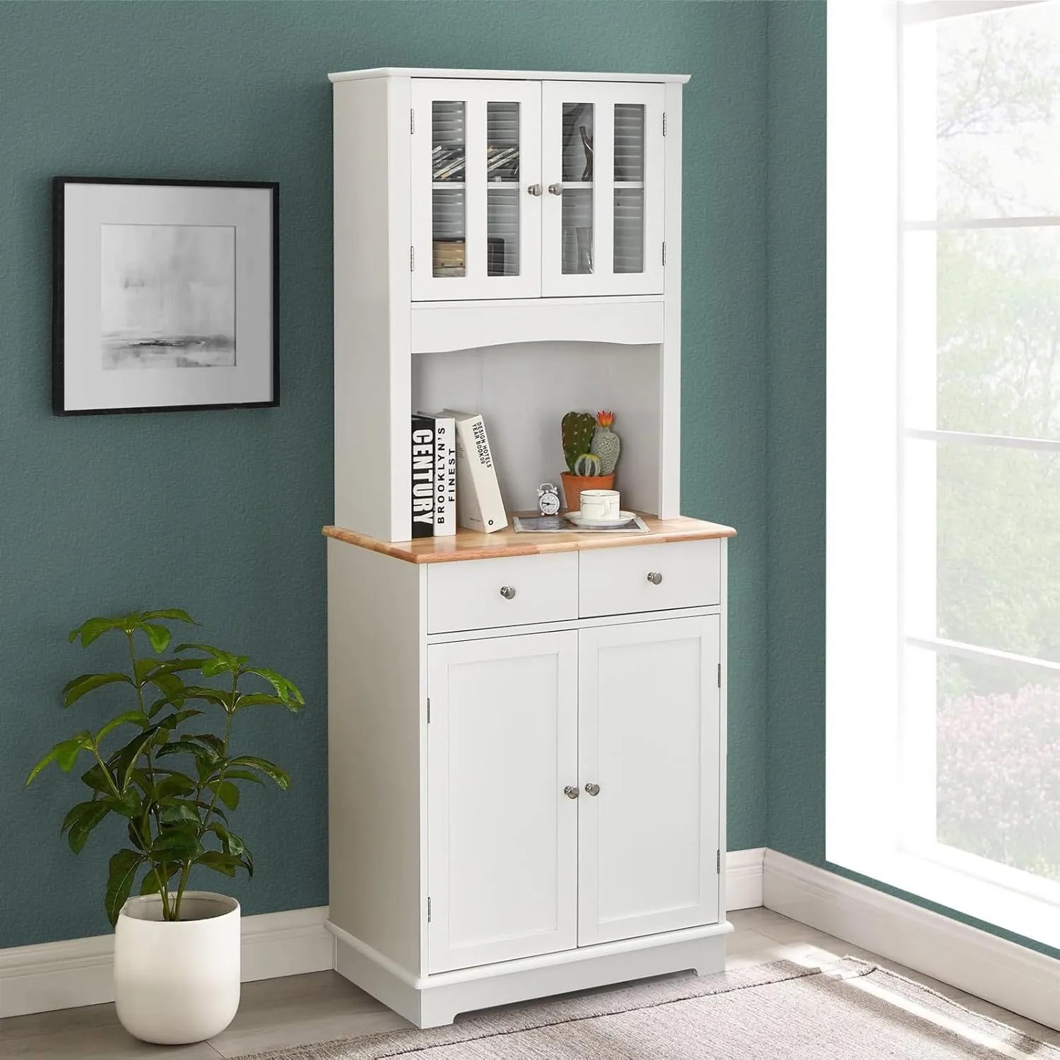 Costway Küchenschrank Buffetschrank Weiß Hoch 170 cm_6