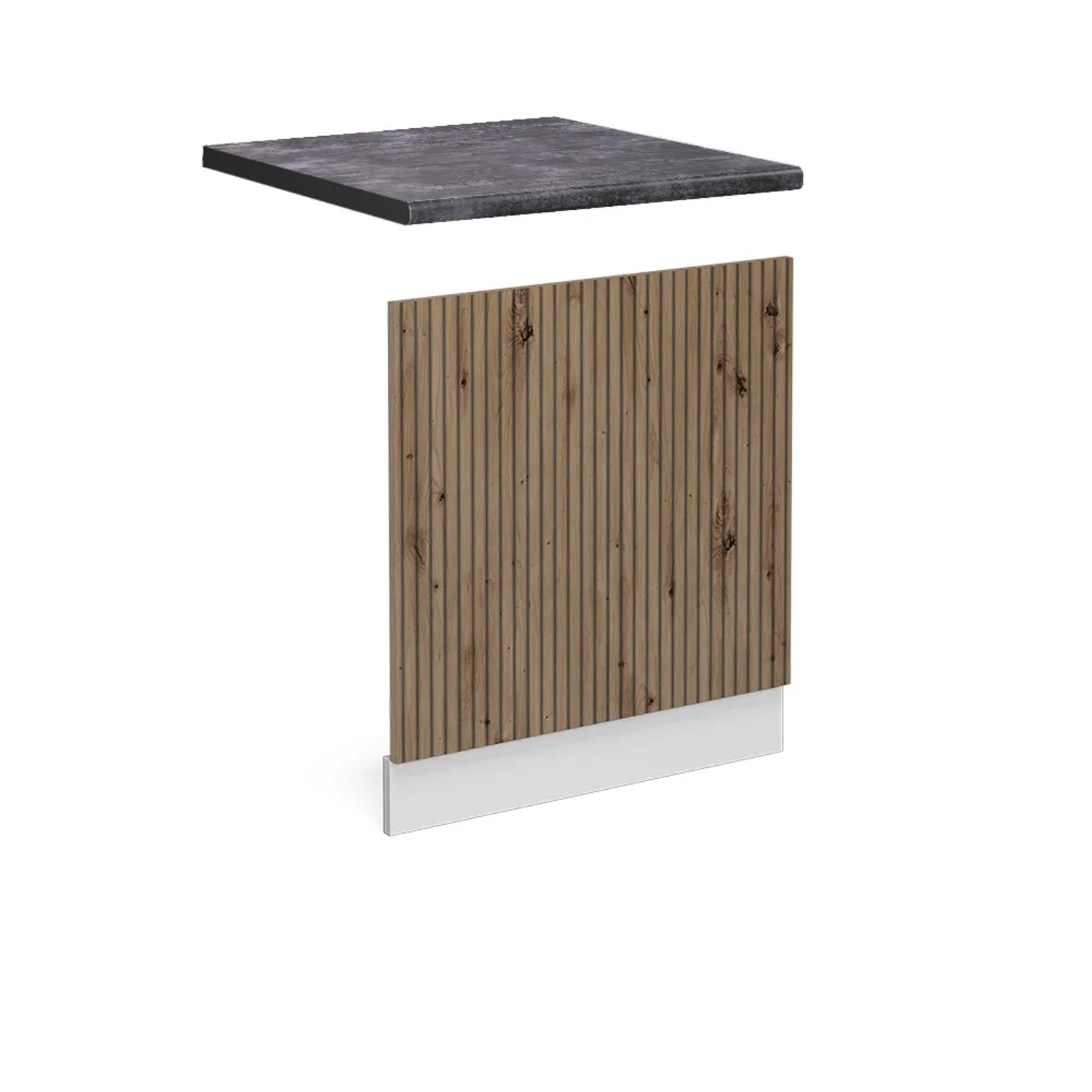 Vicco Frontblende R-Line Geschirrspüler Fronttür Artisan-Eiche/Weiß 45 cm AP Anthrazit