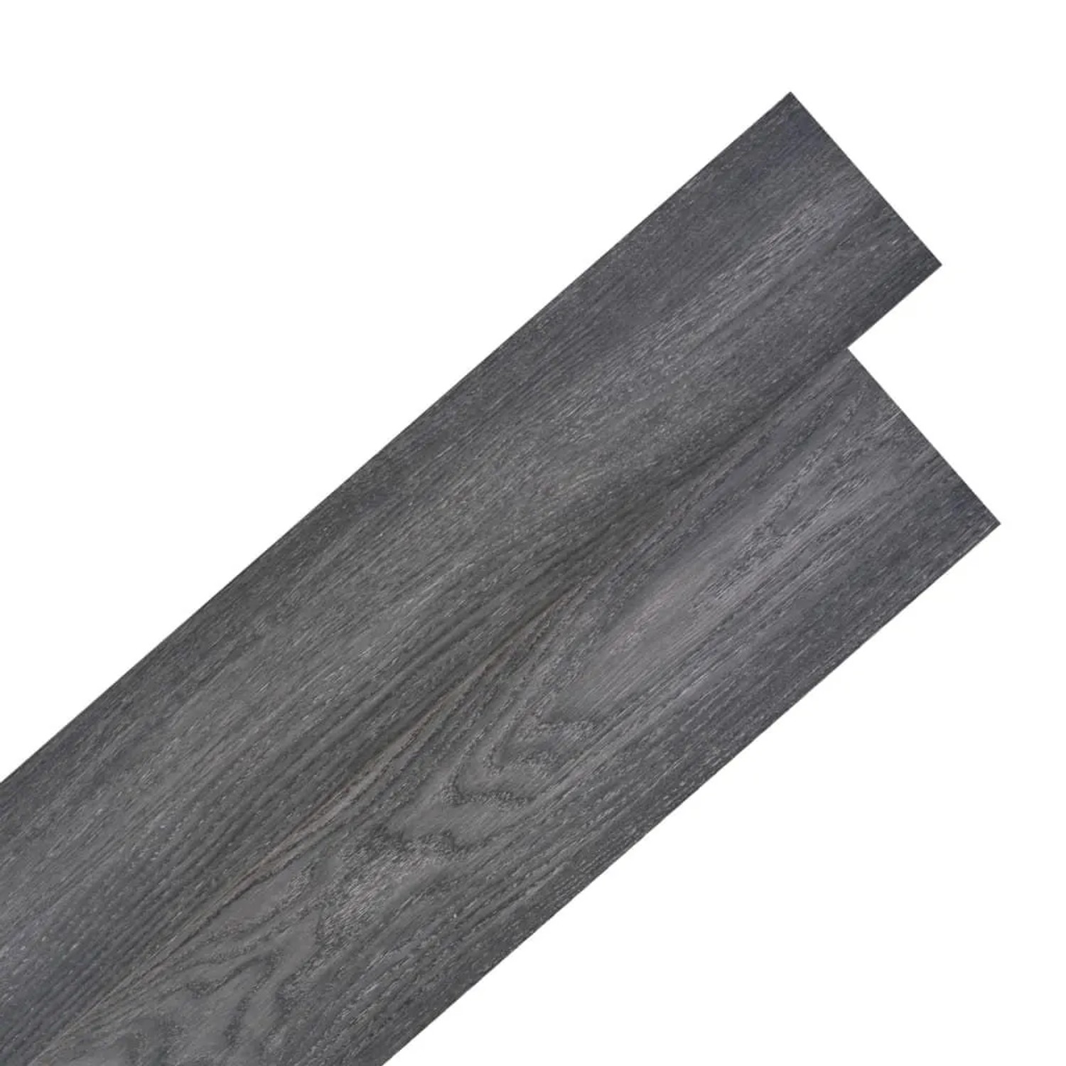 DELUKE Vinylboden PVC-Dielen Selbstklebend Wasserfest 2mm Stärke Rutschfest Laminat Vinyl Bodenbelag Laminatboden Schwarz 5,02m²