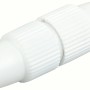 Weißer Schwaiger Koax-Kabelverbinder Export für Antennenkabel, schraubbar.