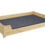 Kuscheliges Hundebett aus Kiefernholz mit Rollrost und Matratze, 120x70 cm.