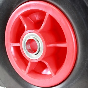 TRUTZHOLM Sackkarrenrad, PU Rad, 260x85mm, rote Felge, pannensicher, mit Kugellager.