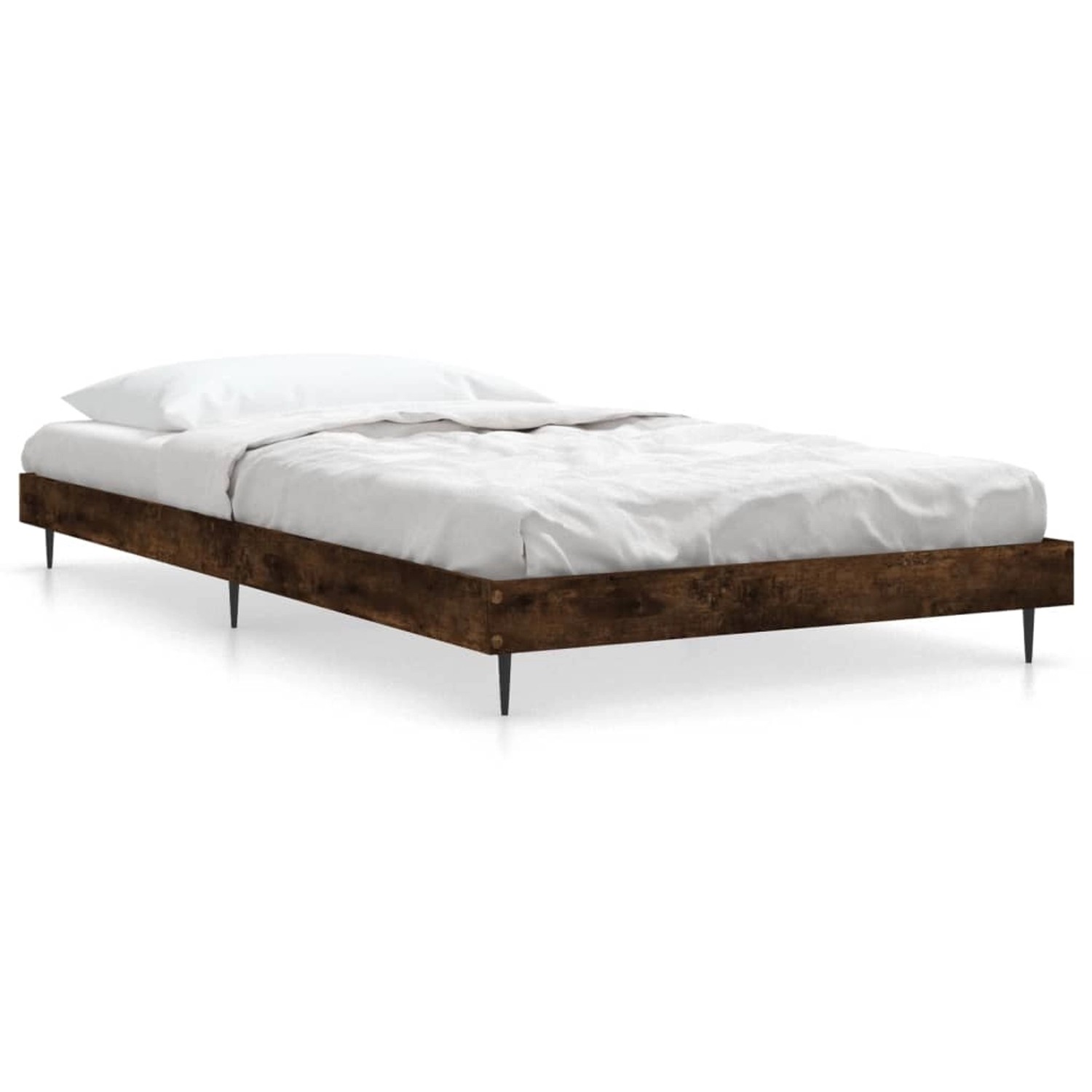 vidaXL Bettgestell ohne Matratze Räuchereiche 100x200 cm Holzwerkstoff 8322 günstig online kaufen