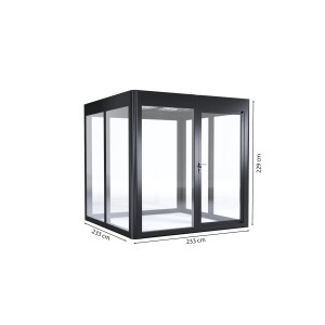 SunElements Gartenhaus SunGarden Energy 2.2, anthrazit-metallic, mit Maßangaben. Ideal als Gewächshaus.