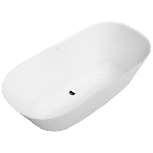 Freistehende, weiße Villeroy & Boch Theano Badewanne, 155x75 cm, aus Quaryl®.