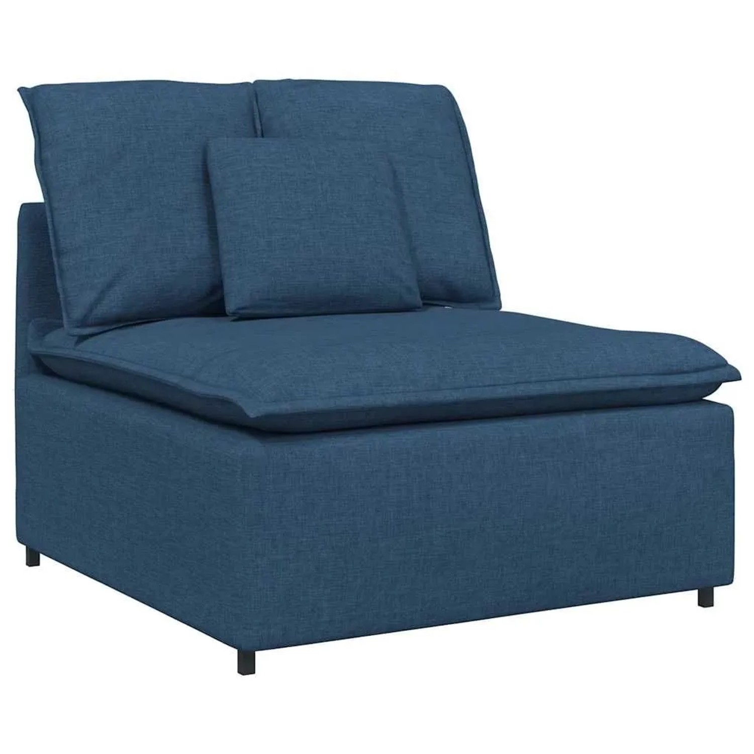 vidaXL Modulares Sofa Mittelmodul mit Kissen Blau 100 cm 4104424
