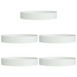 vidaXL Pflanzenring 5 Stk Weiß 120 x 120 x 20 cm Kaltgewalzter Stahl 873637