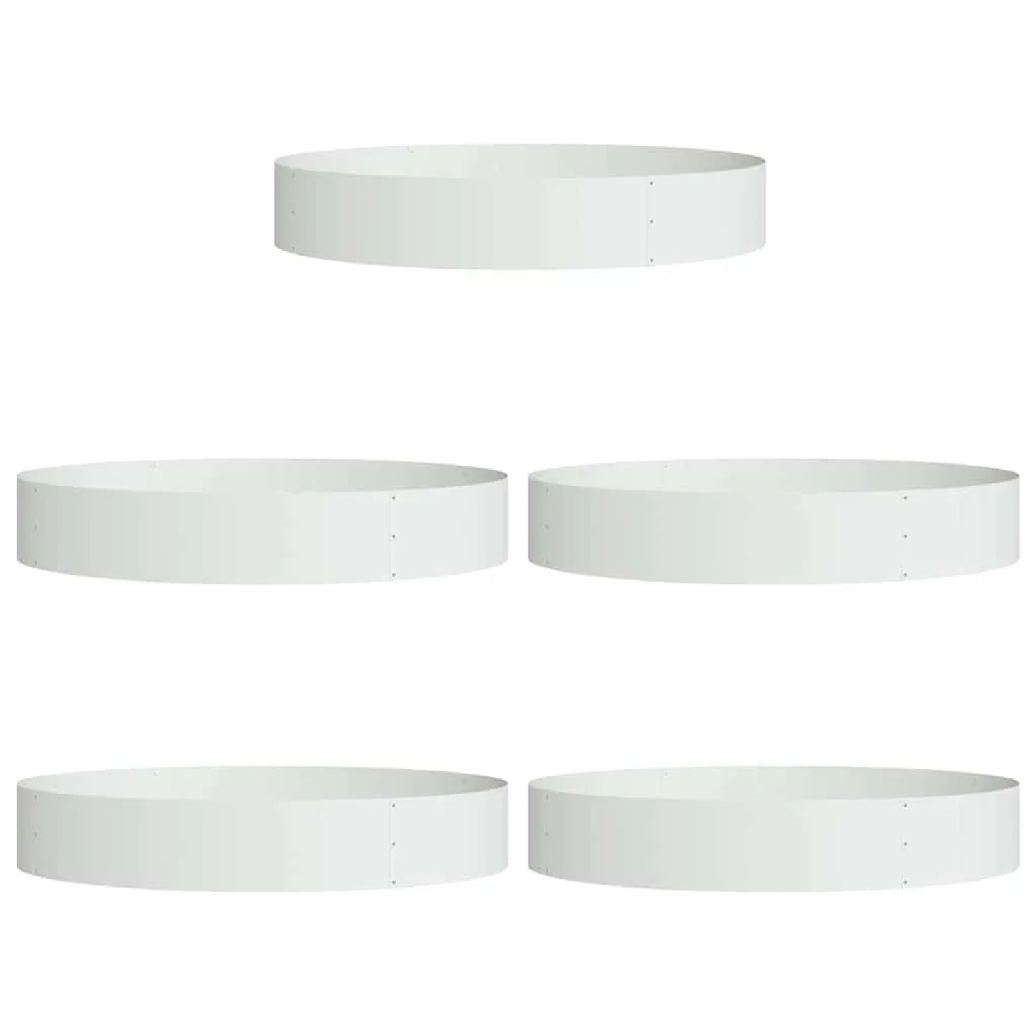 vidaXL Pflanzenring 5 Stk Weiß 120 x 120 x 20 cm Kaltgewalzter Stahl 873637